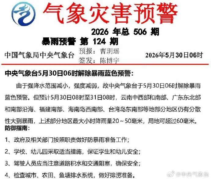 中央气象台发布强对流预报：今早至明天，福建、云南、广东、海南岛等地有短时强降水，内蒙古、广东局地有雷暴大风或冰雹 - 图1