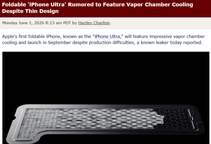 机身仅4.5mm，苹果折叠iPhone攻克散热难题 - 图1