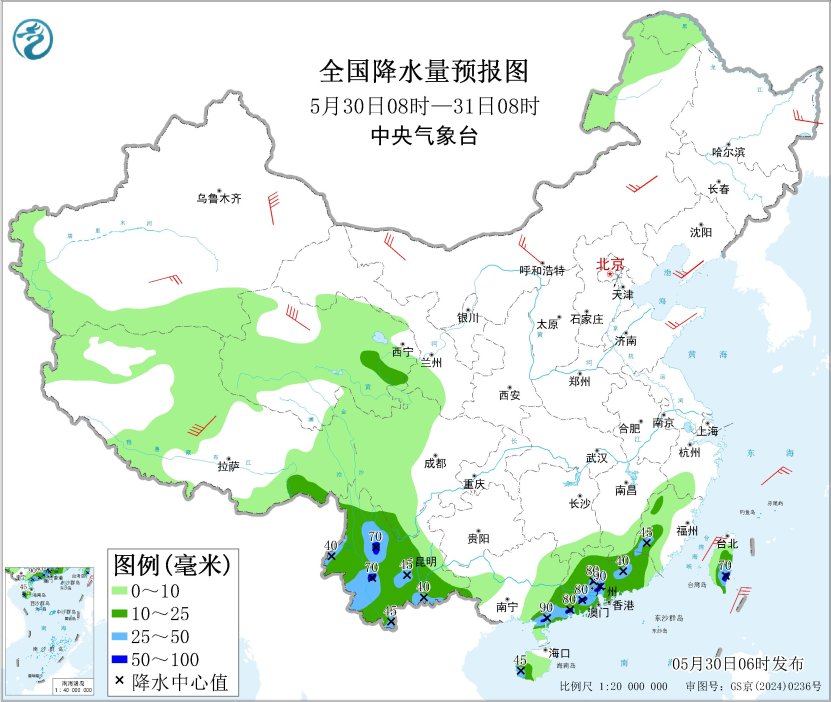 云南广东等地仍有分散性强降水 西北部分地区有沙尘天气 - 图1
