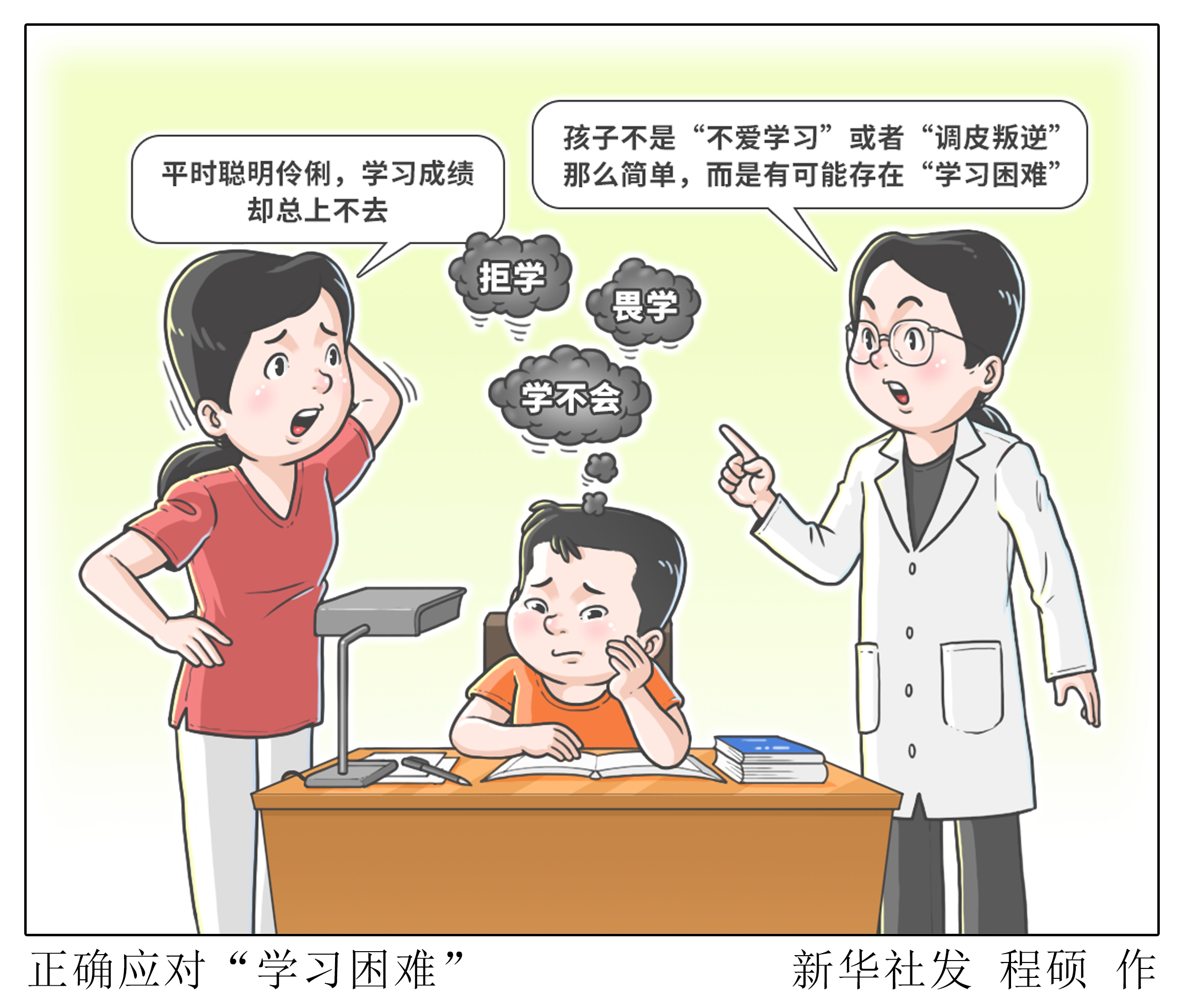 （图表·漫画）正确应对“学习困难” - 图1