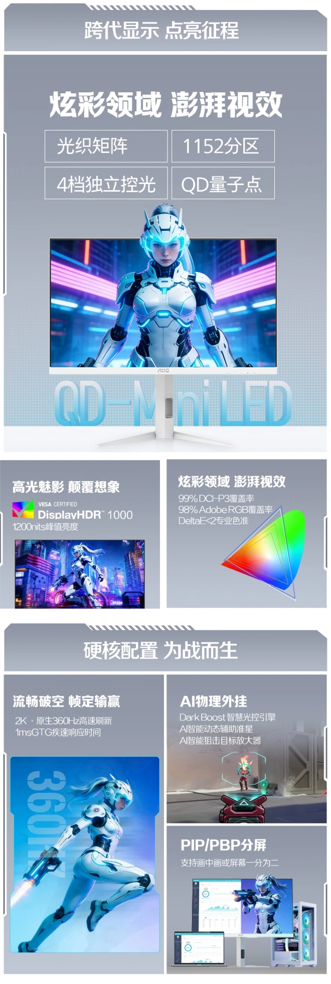 AOC G4 宙斯盾原生 360Hz 显示器开售，到手价 1919 元 - 图2