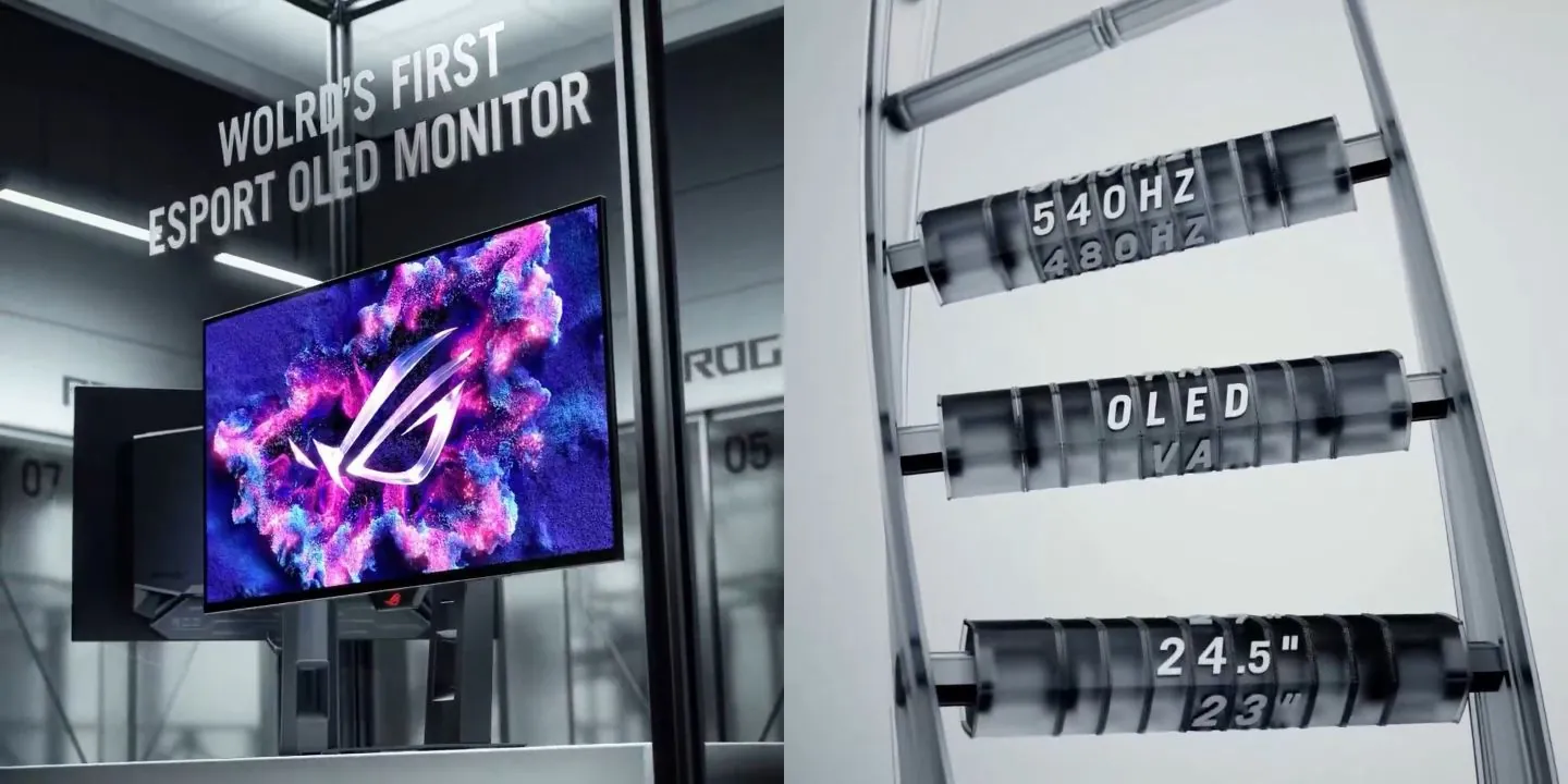 华硕 ROG 预热“全球首款电竞 OLED 显示器“：24.5“ 540Hz - 图1