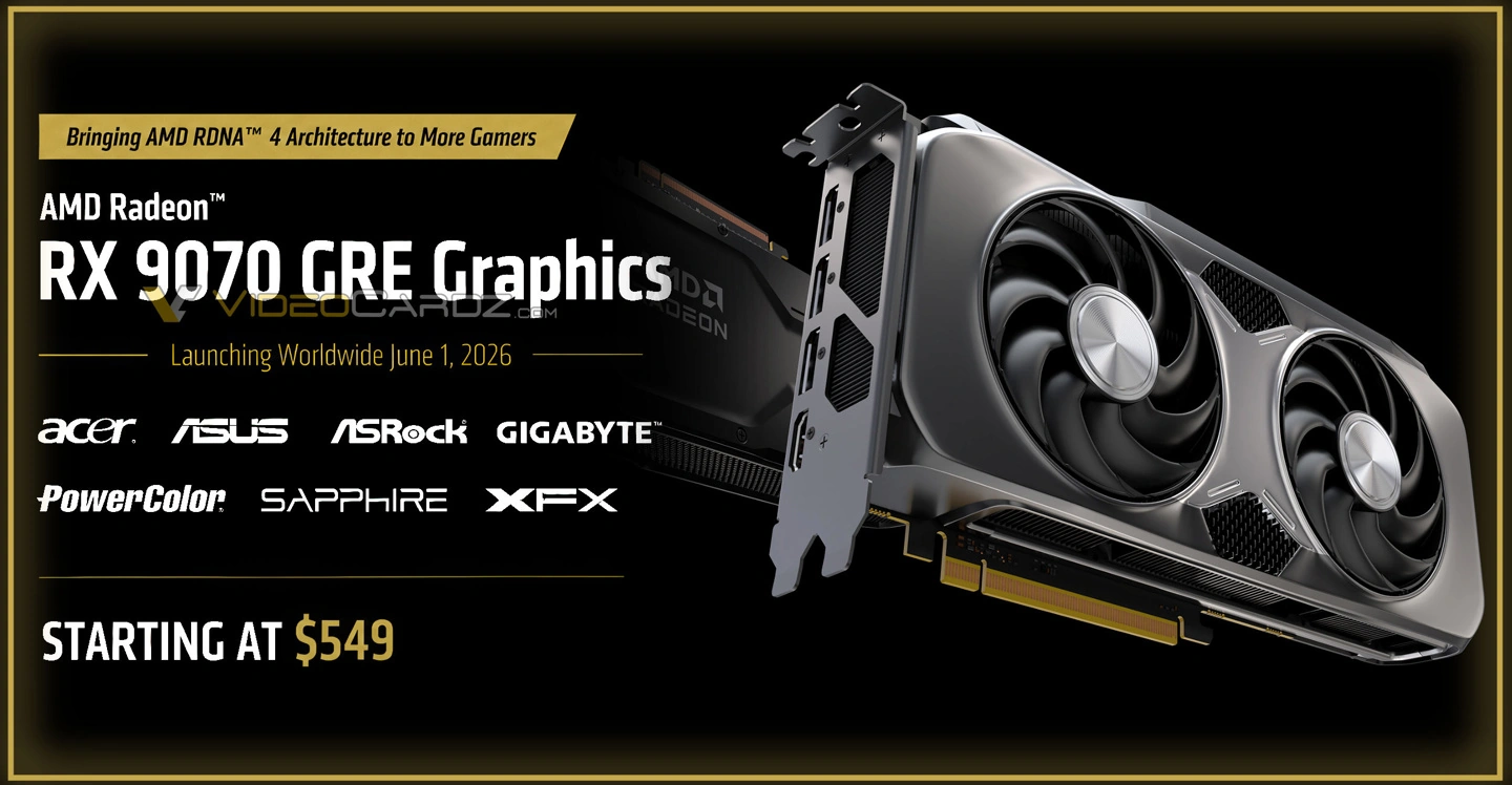 AMD Radeon RX 9070 GRE显卡全球市场起价偷跑：549美元 - 图1