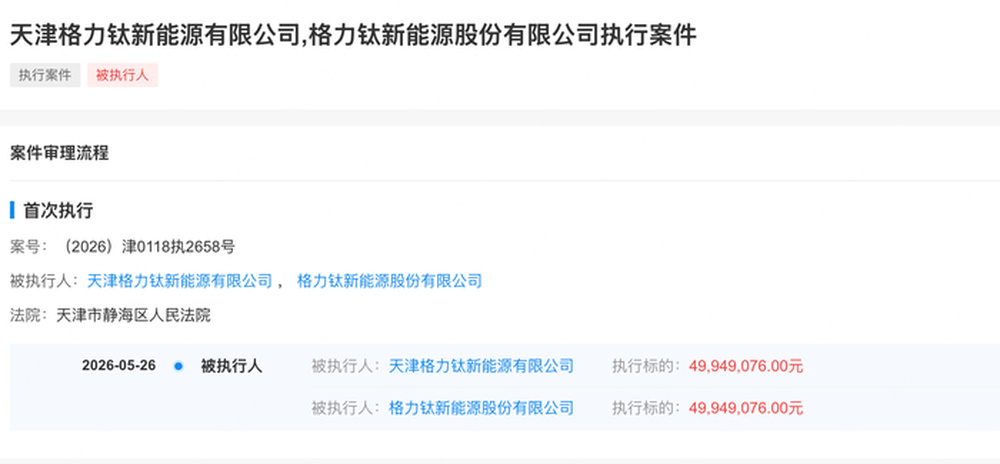 格力钛新增近5000万元强制执行，28亿元长期投资已全额减值｜大鱼财经 - 图2