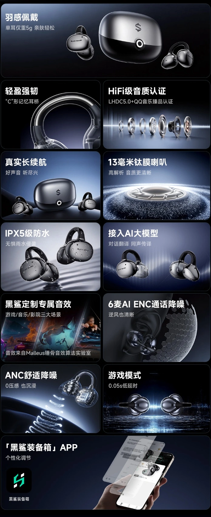 299元，黑鲨首款AI智能耳机“凤鸣耳夹式耳机Pro”首销 - 图2