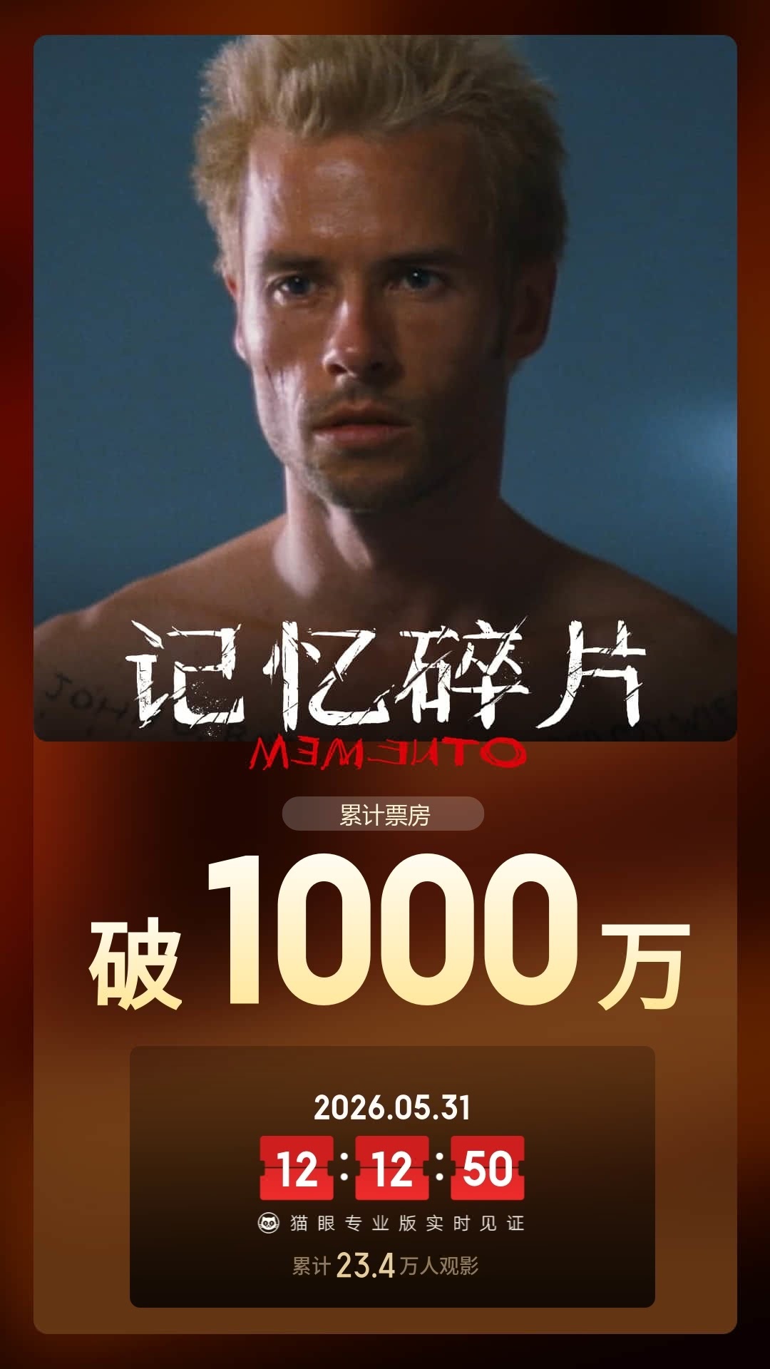 电影《记忆碎片》总票房破1000万 - 图1