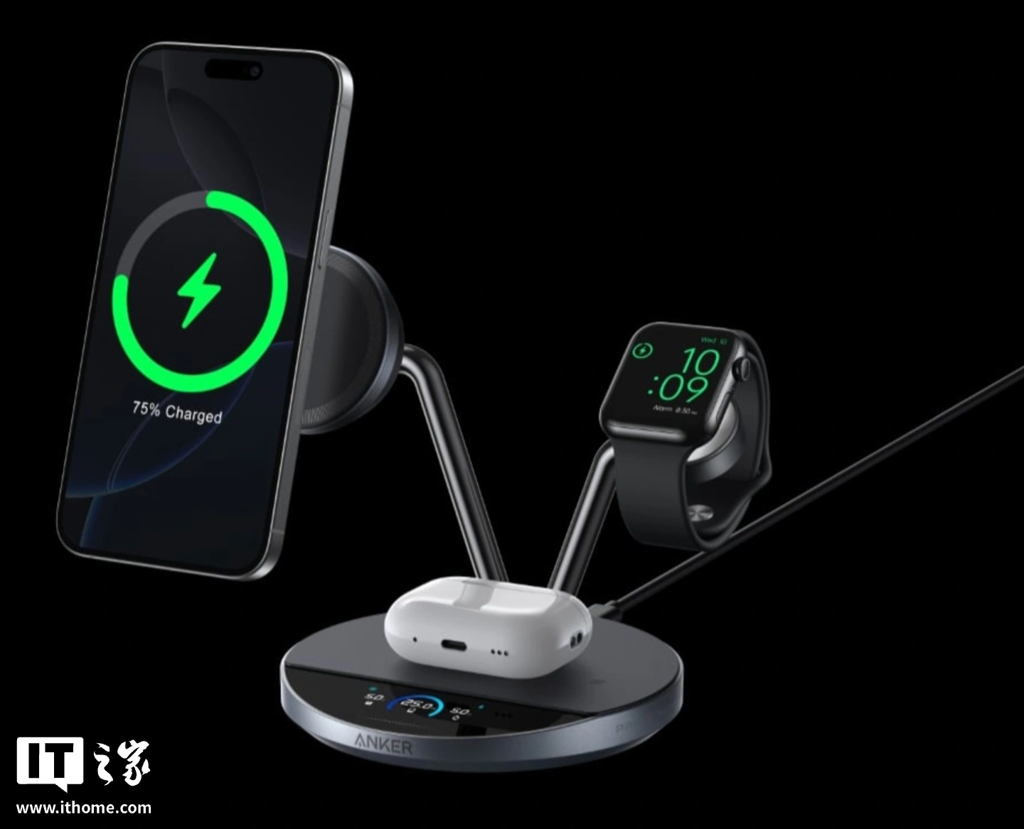 安克推出 35W 半半导体风冷三合一无线充电器，1199 元 - 图2