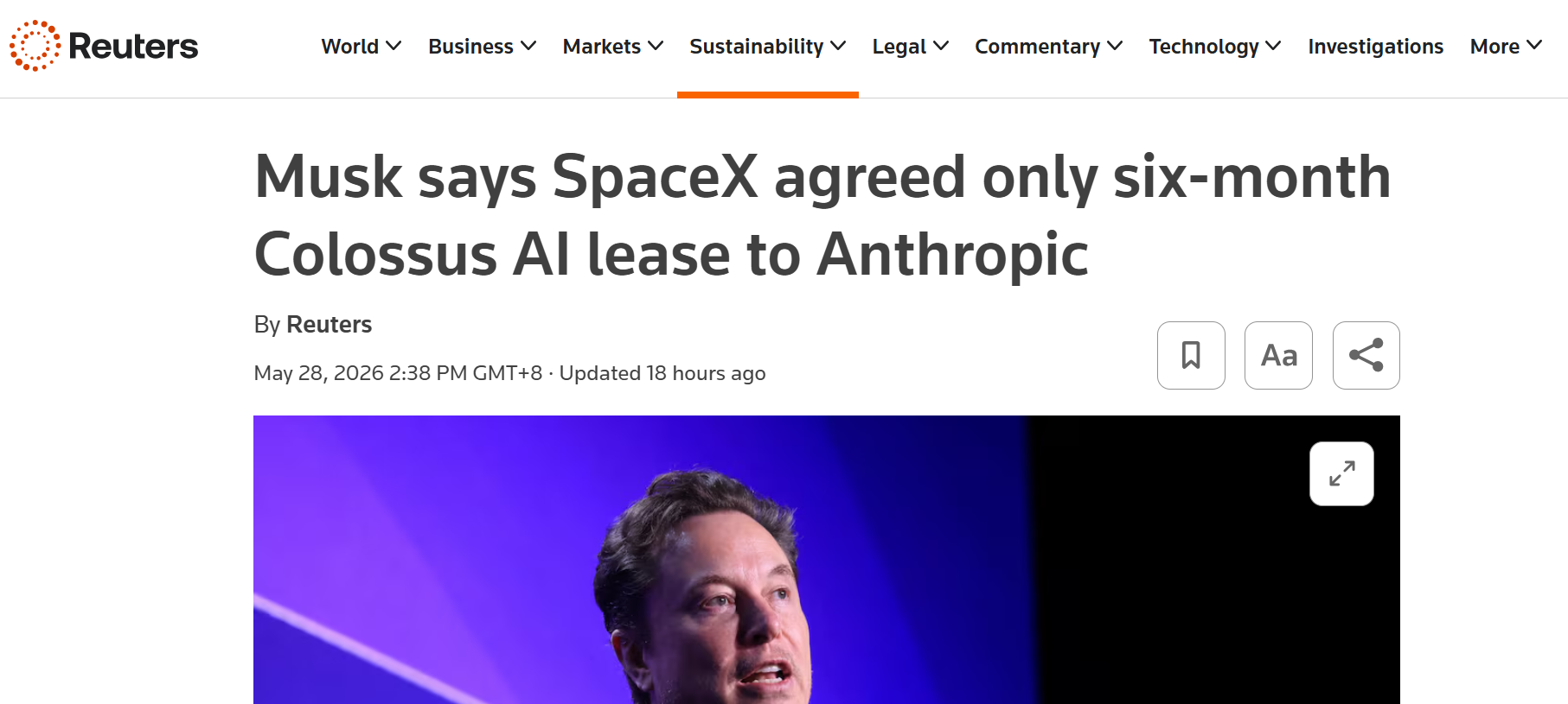 马斯克改口：Anthropic 租用 SpaceX 算力仅半年，必要时将收回 - 图1