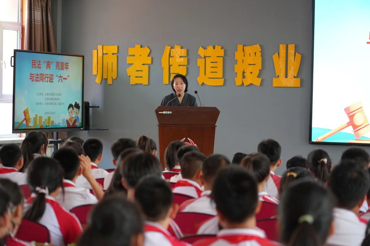 双阳法院：小小法治宣讲员上线 民法“典”亮六一 - 图2