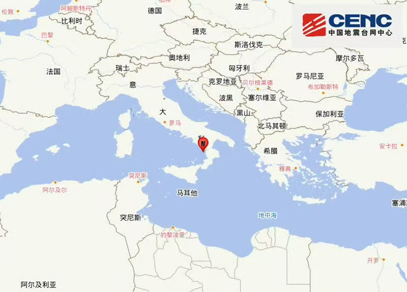 第勒尼安海发生6.2级地震 震源深度250公里 - 图1