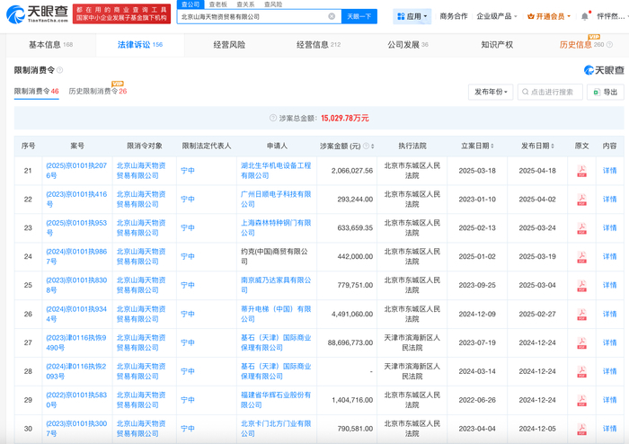 泛海控股全资子公司新增限高令：13.7万元执行款未履约，累计涉诉近2亿元｜大鱼财经 - 图2
