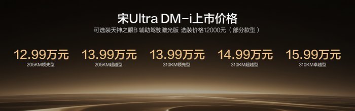 宋Ultra DM-i上市：12.99万元起，纯电续航310公里，插混SUV可享纯电自由 - 图1