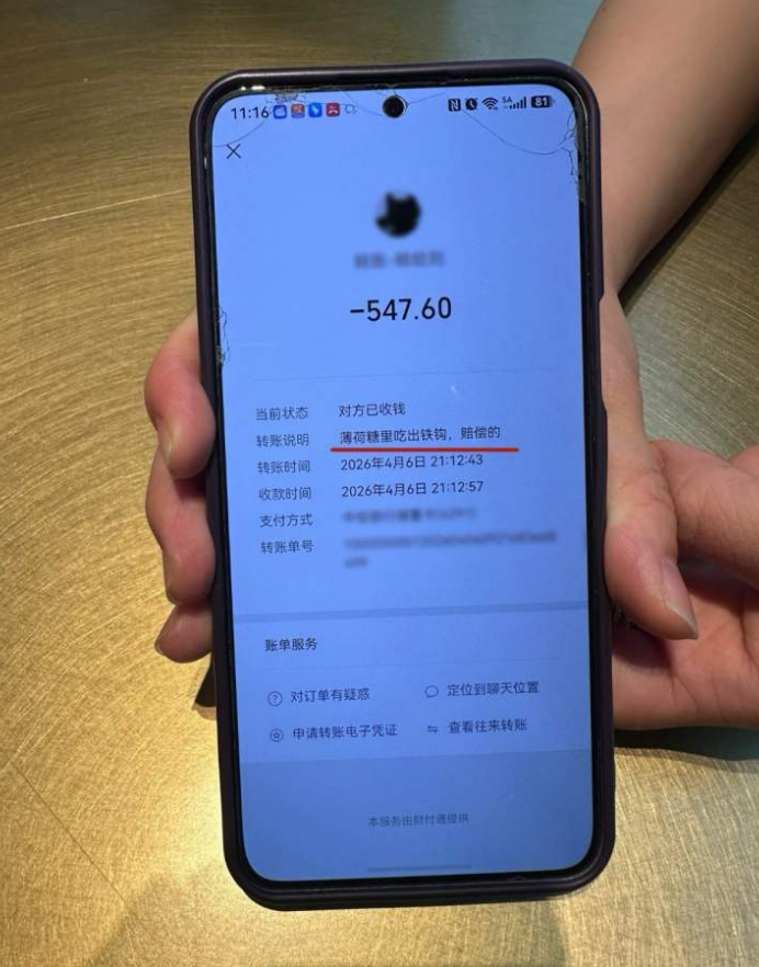 上海一餐厅免费薄荷糖里吃出铁针，顾客被扎伤舌头，当场血流不止，商家按餐费三倍赔付，门店：确认剩余糖果中无金属异物 - 图4