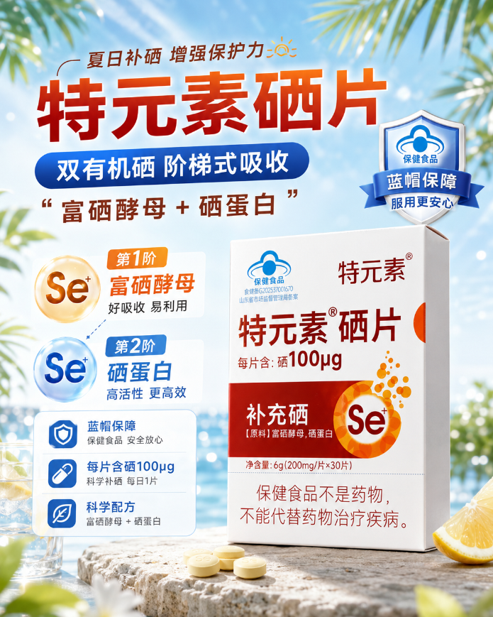 特元素双有机硒片：阶梯式吸收技术，开启精准补硒新篇章 - 图1