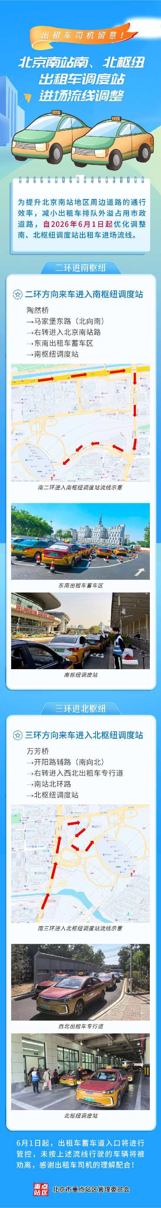 出租车司机请注意！6月1日起，北京南站出租车进场流线调整 - 图2